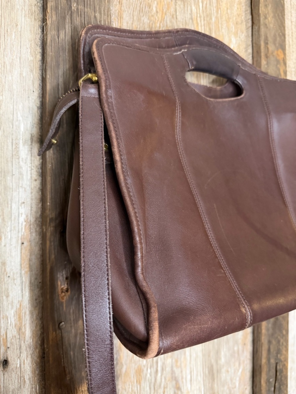 VTG Coach 9995 Brown Leather Large Shopper Tote Bucket Satchel - Picture 8 of 16